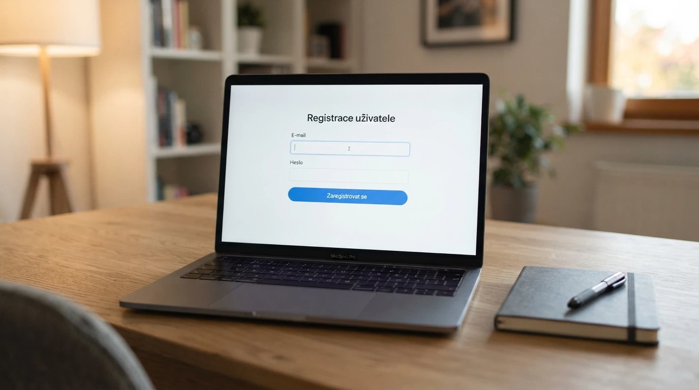 Registrační formulář krypto kasina s polem pro e-mail a heslo bez požadavku na doklady totožnosti
