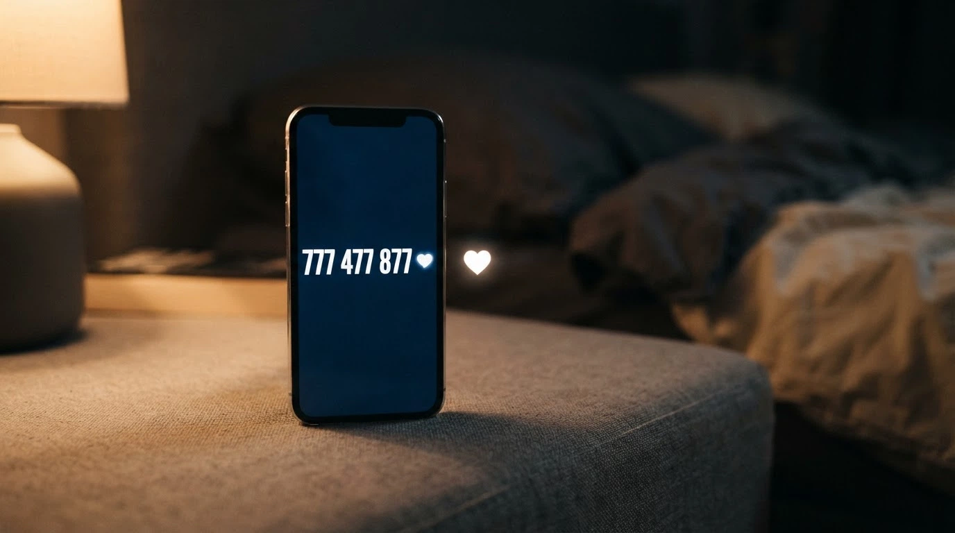 Telefon s nasvíceným displejem a číslem linky pomoci 777 477 877
