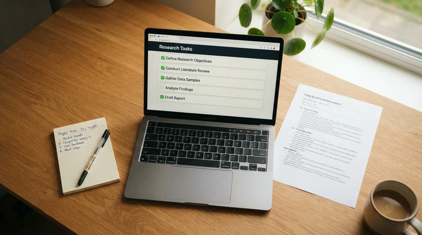 Pracovní stůl s otevřeným notebookem zobrazujícím Seznam legálních provozovatelů MF ČR, vedle papírové poznámky s hodnoticími kritérii