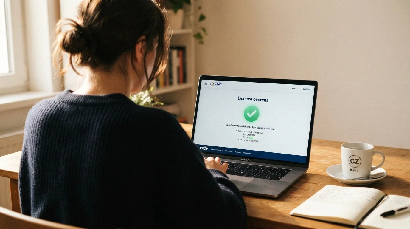 Úřední dokument s razítkem Ministerstva financí ČR a výřez z online registru licencovaných provozovatelů