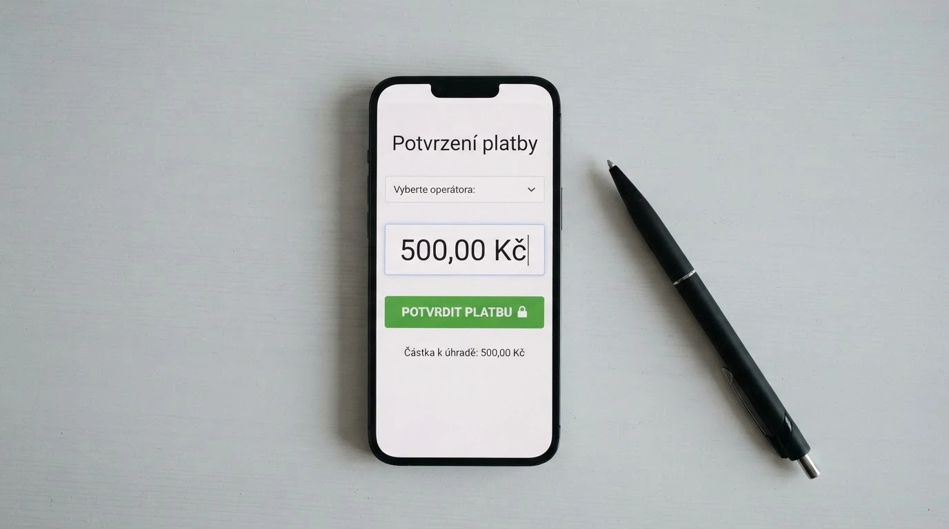 Rozhraní NeteraPay na obrazovce telefonu — pole pro zadání částky a výběr operátora
