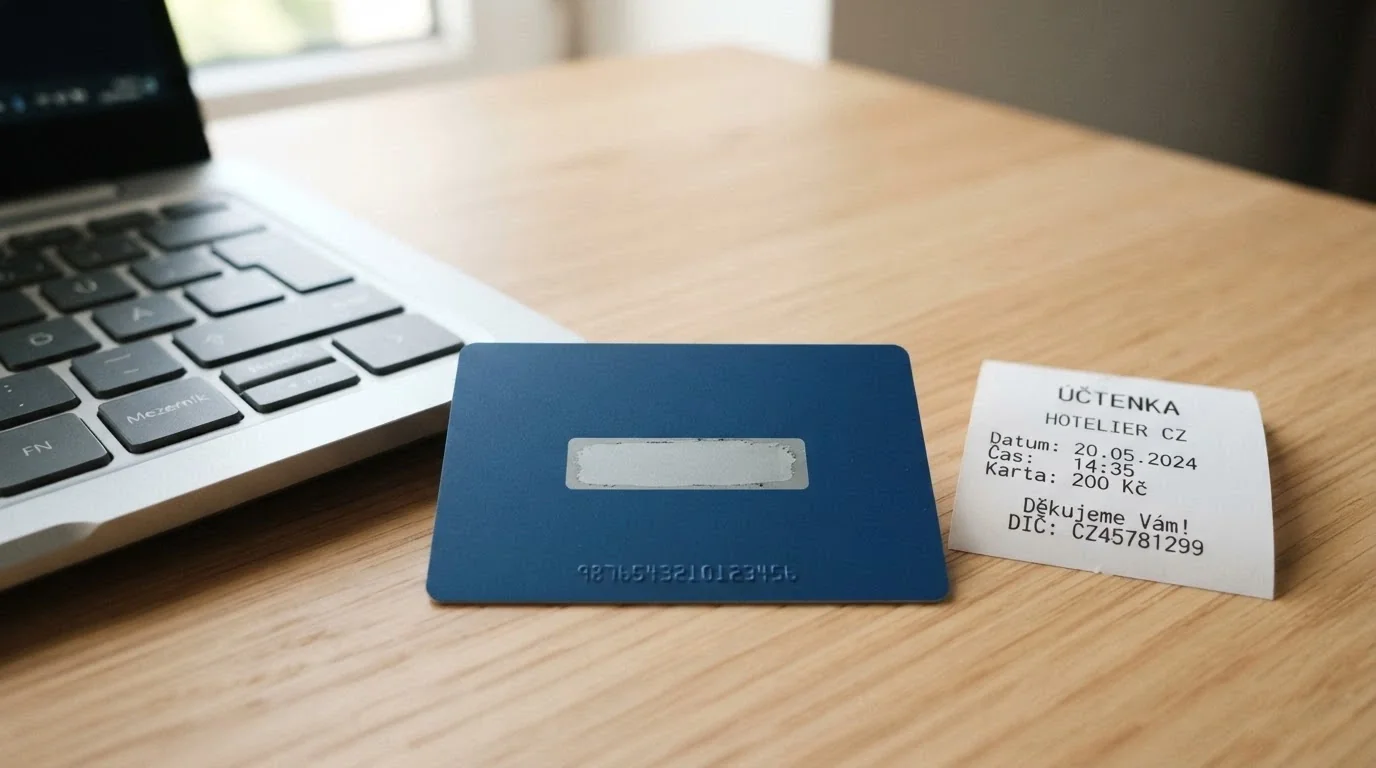 Modrý Paysafecard kupon v hodnotě 200 Kč položený vedle klávesnice